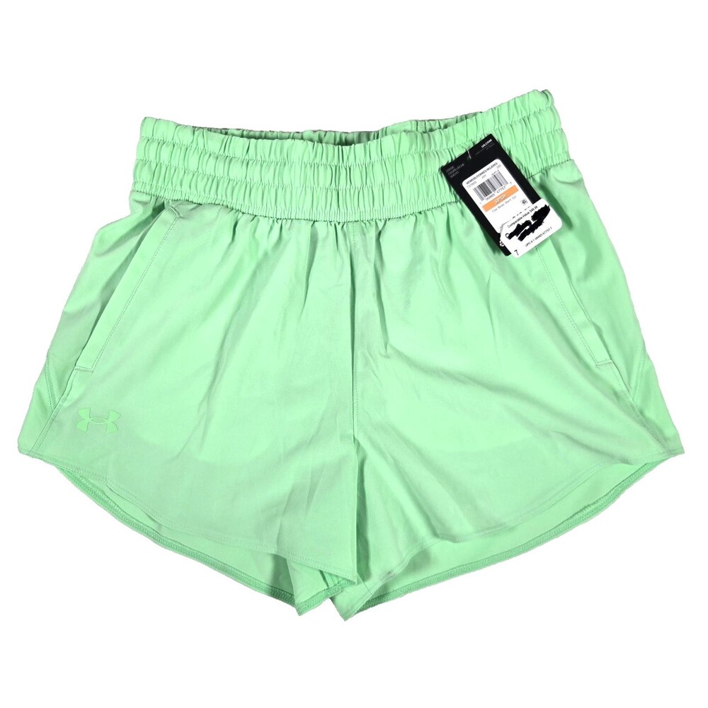 Under Armour Vanish 3 Inseam Shorts Women's Small Green High-Rise Drawstring New
